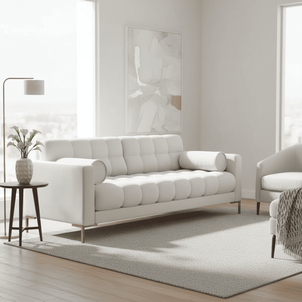 Canapé contemporain blanc